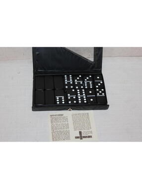 Vintage Harris Double Six Dominoes Set Black Case Complete w/ Instructions